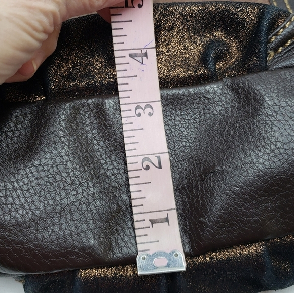 The Sak Deena Leather Crossbody Hobo Bag Foldover Multi Texture Shimmer - Picture 13 of 16